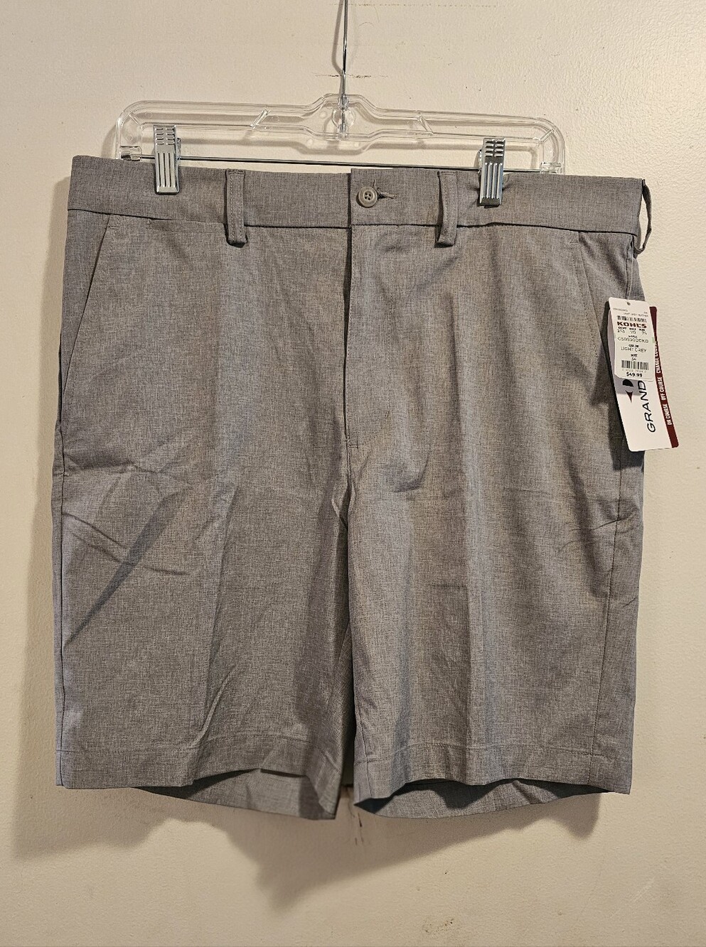 NWT Grand Slam Performance Golf Shorts Gray Heather Stretch 360 Active Waistband